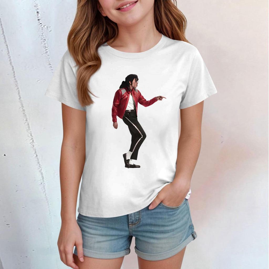 Kinder Print Rundhals Kurzarm Freizeit T-Shirt