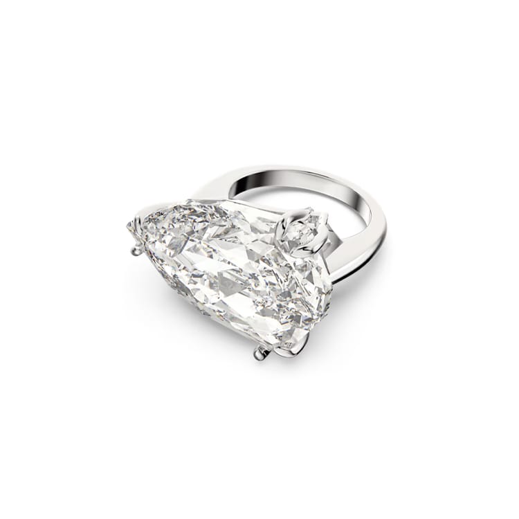Swarovski Rhodium Plated, Faux Crystal Rings