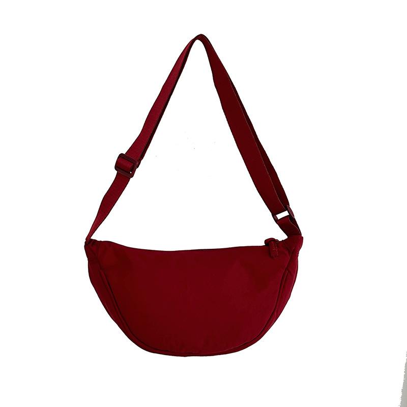New Student Portable Shoulder Bag Women Go Out for Leisure Travel Light Messenger Bag Solid Color Simple Dumpling Bag