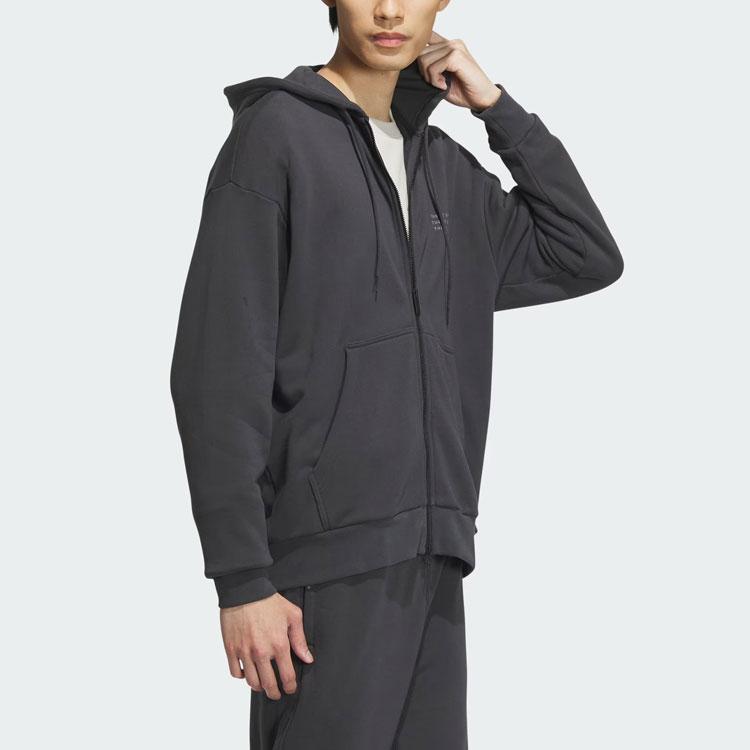 Adidas Sportswear Letter Print Hooded Jacket Men Jacket Carbon-Black IS7426