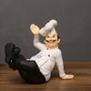 Detailed Cook Sculpture Home Decoration Piece Funny Chefs Resin Statue Miniature For Kitchen Countertops And Shelf Decors