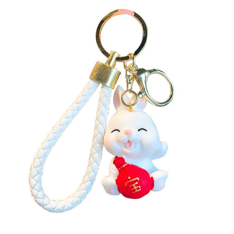 Charming Resin Rabbit Keychain Whimsical Cartoon Design Ideal For Birthdays Parties