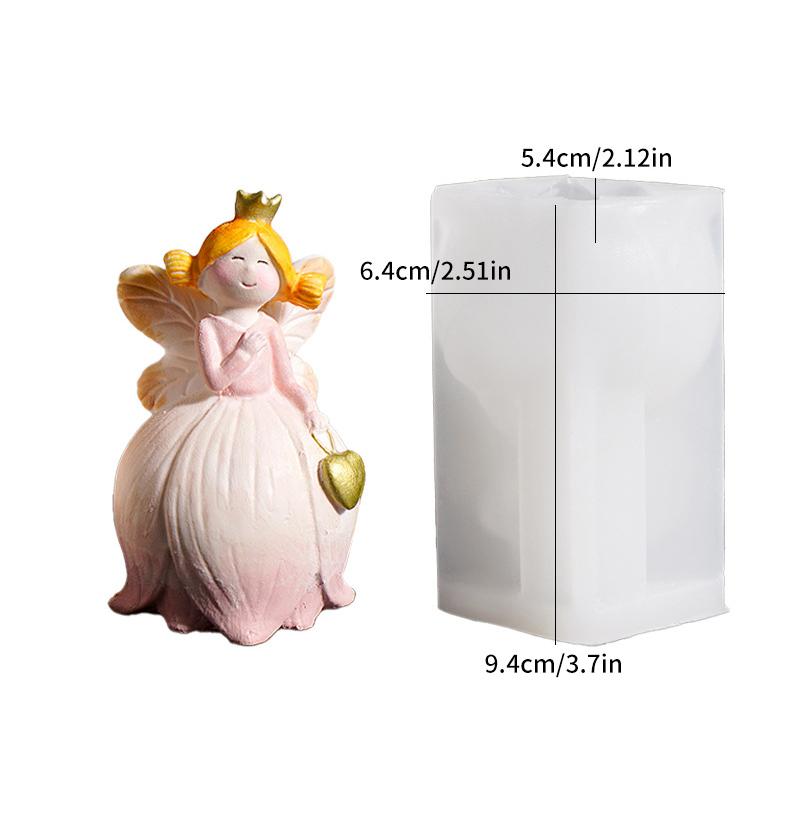 Lily Of The Valley Fairy Mold Forest Angel Girl Fairy Tale Crown Princess Plaster Figurine Silicone Mold