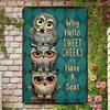 Metal Tin Sign Funny Owl Vintage Home Wall Art
