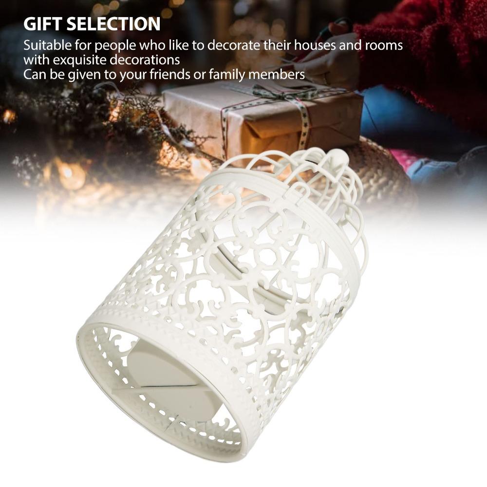Hollow Pattern Birdcage Candle Holder Metal Construction Tabletop Candle Holder Wedding Party