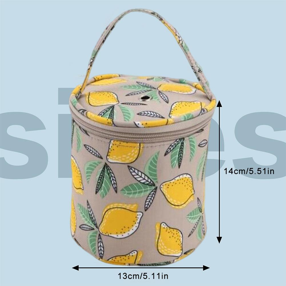 Yarn Storage Bag Portable Round Knitting Wool Yarn Bags Organizer Knitting Tote Bag With Holes Crochet Thread Sewing Accessories