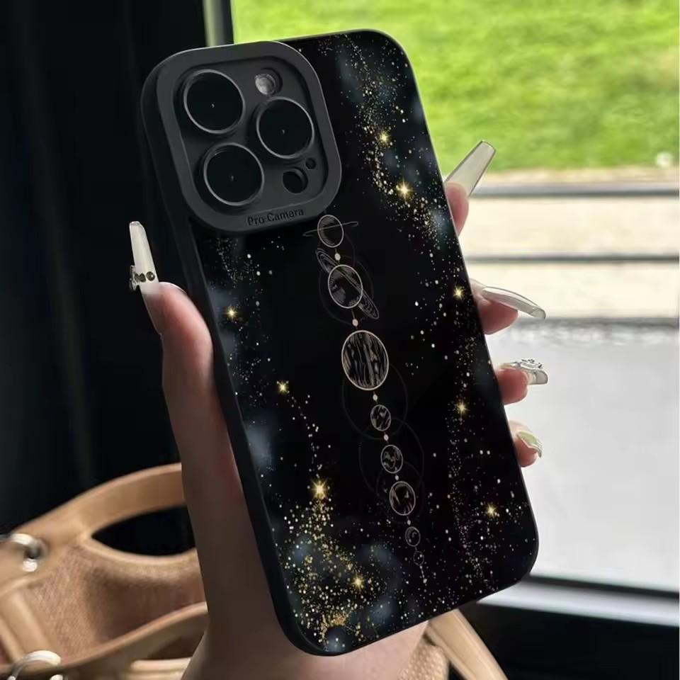 Moon Phases with Botanical Leaves Art Phone Case for iPhone 17 16 15 14 13 12 11 Series Pro Max Plus Double Layer Protection