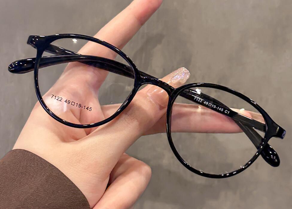 Glasses TR90 Blue Eye Decorative Protection Super Round Myopia Lens Short-sighted Unisex Blocking HD Spectacle Light Eyewear Lightweight Eyewear