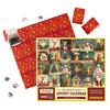 1000Pcs/Set Christmas Jigsaw Puzzle Advent Puzzle 2025 24 Days Educational Puzzle Xmas Countdown Calendar Decoration Holiday Party Gift