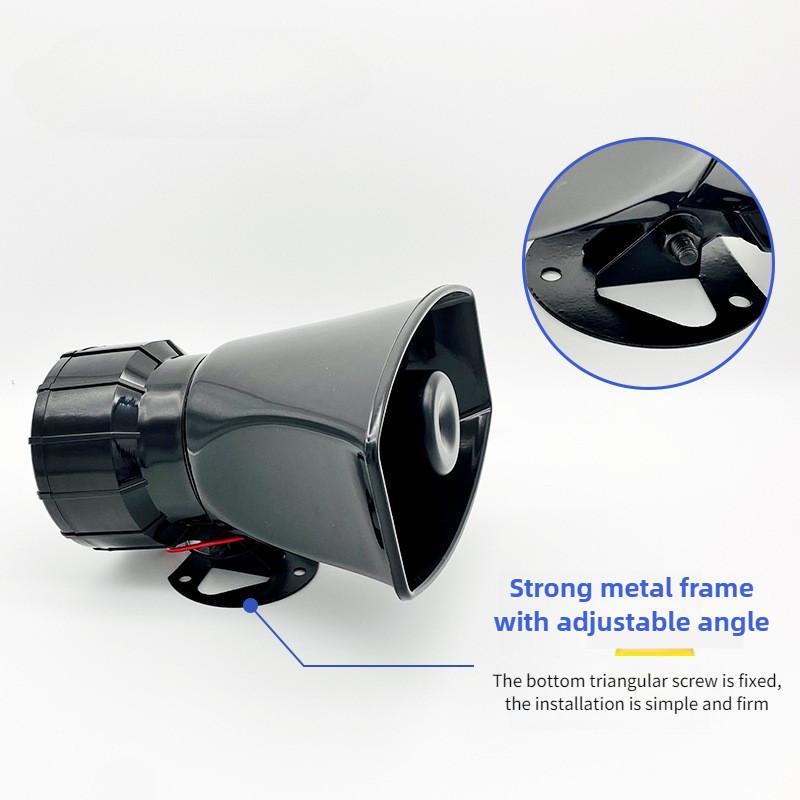 7 Tone Electric Alarm Horn Car Motorcycle Modification Alarm Car Mounted Loudspeaker 12V/24V Waterproof Alarm Horn