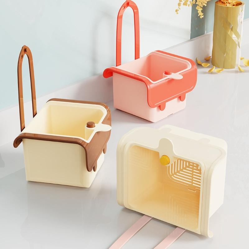 Hanging Faucet Mounted Sink Strainer Basket Auto Dump Technology for Hand Release Waste Disposal Ideal for Small Kitchens and Apartments