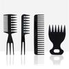 4pcs/1 Set Vintage Style Hair Comb Kit for Dual-Sided Barber Comb with Hair Clips Pomade for Classic Slicked Back Hairstyles