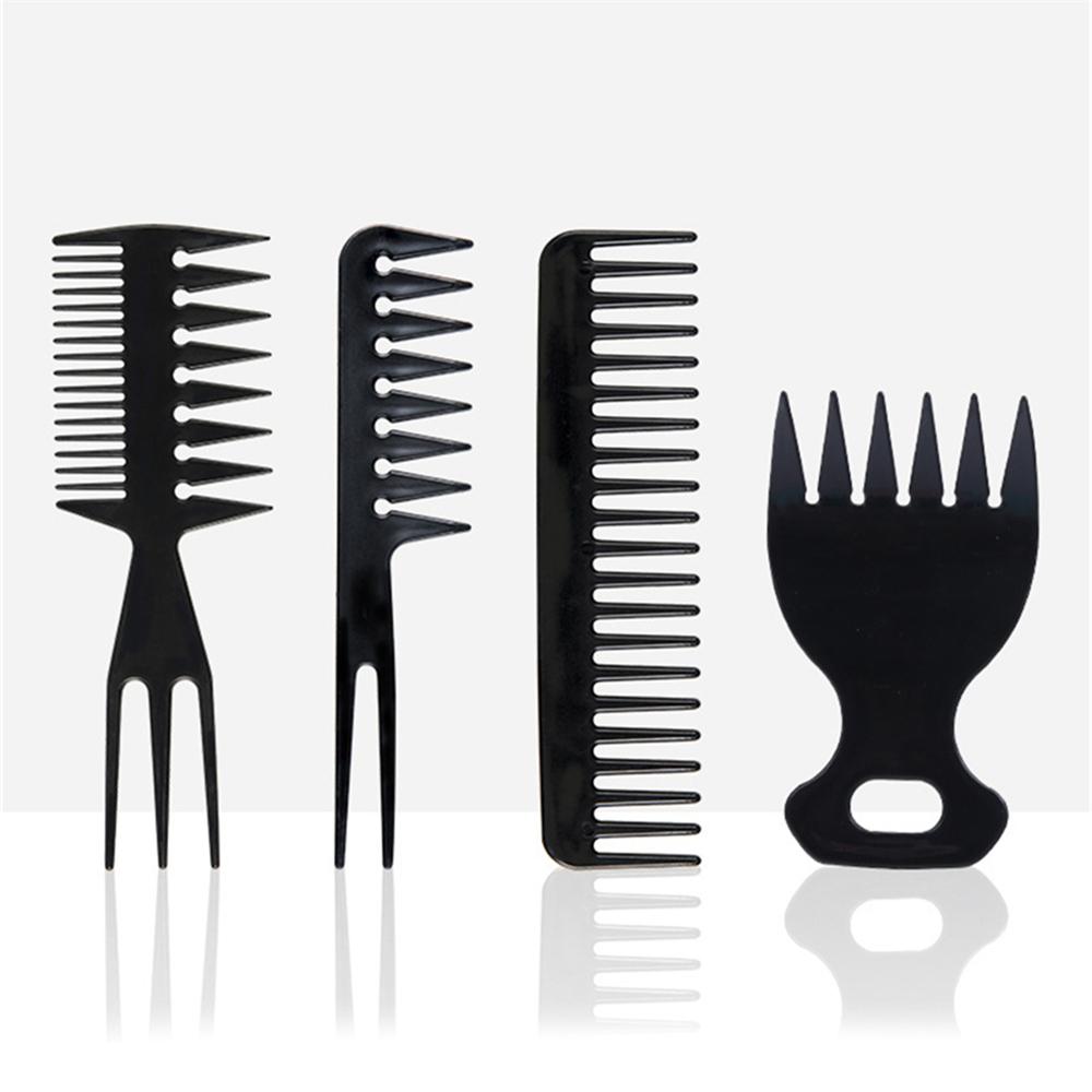 4pcs/1 Set Vintage Style Hair Comb Kit for Dual-Sided Barber Comb with Hair Clips Pomade for Classic Slicked Back Hairstyles
