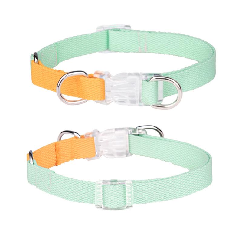 Pet Dog Collar Breathable Sweat-absorbing Contrast Color Collar With Adjustable Buckle Pet Neck