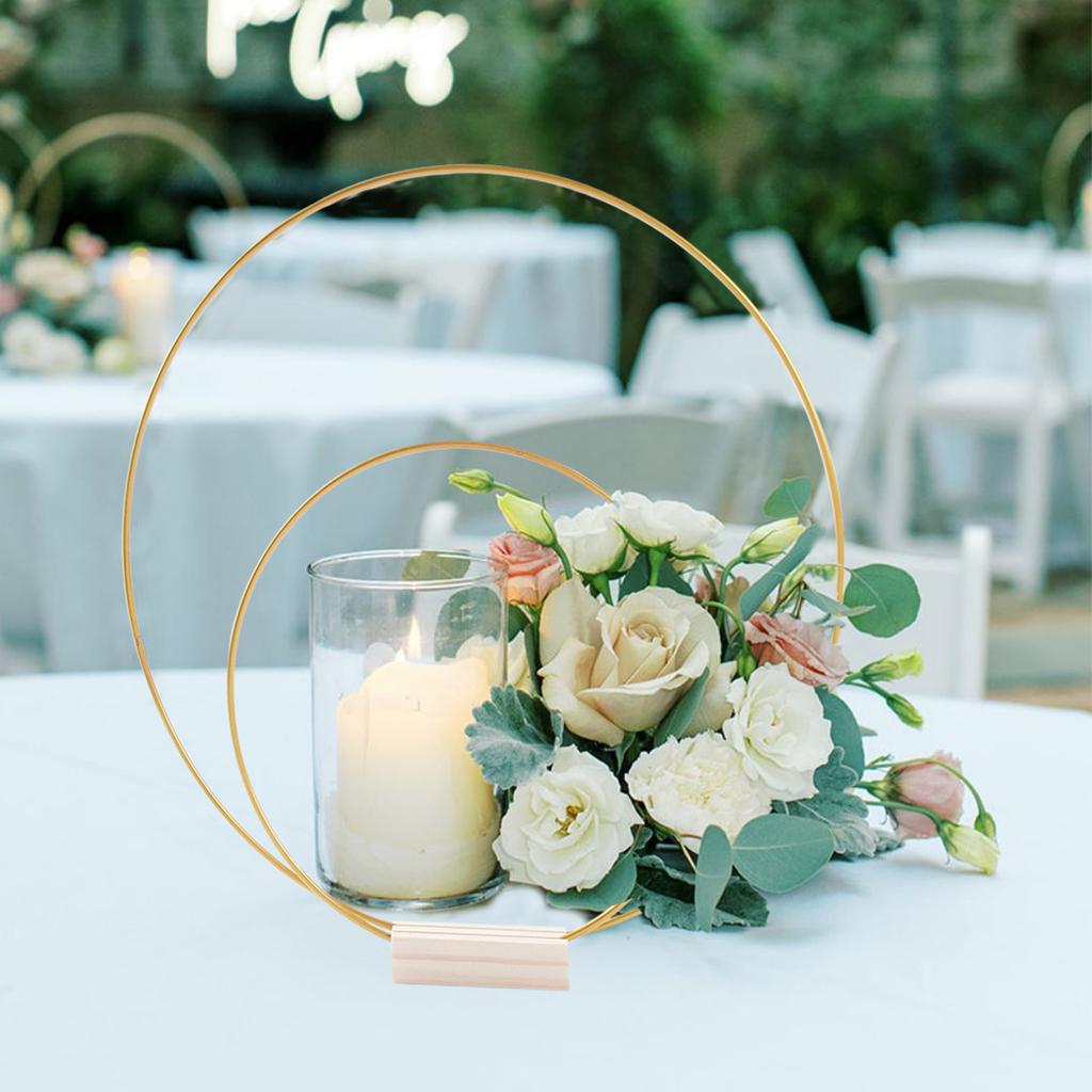 1Pc Metal Floral Hoop Garland Table Decoration for Wedding Centerpieces Holders Metal Wreath Flower Garland Home Decoration
