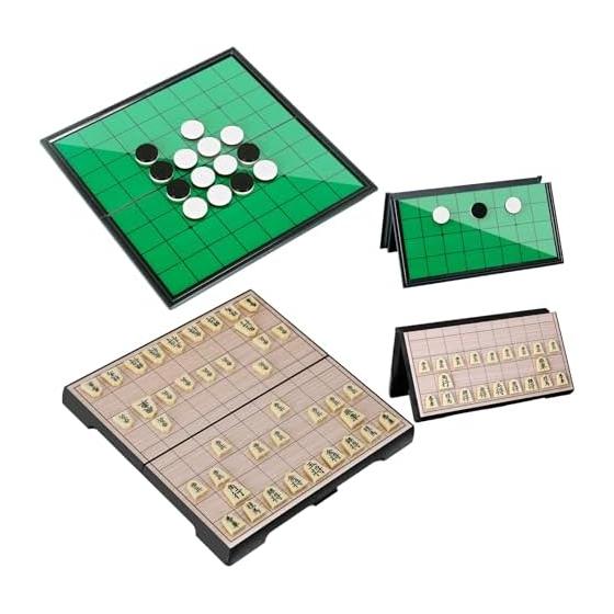 Shogi Reversi Set Magnetic Board Game for Beginners Magnetic Shogi Board Folding Compact Gift for Kids Ages 6 and Up
