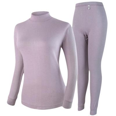 Yiershuang Women's 100% Cotton Semi-High Collar Anti-Static Thermal Underwear Set