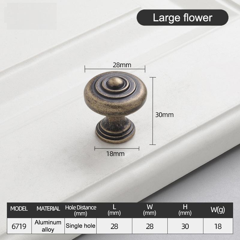 

1Pcs Single-Hole Drawer Knob Aluminum Alloy Cupboard Handle Vintage Furniture Handle French Cabinet & Wardrobe Door Pulls C1