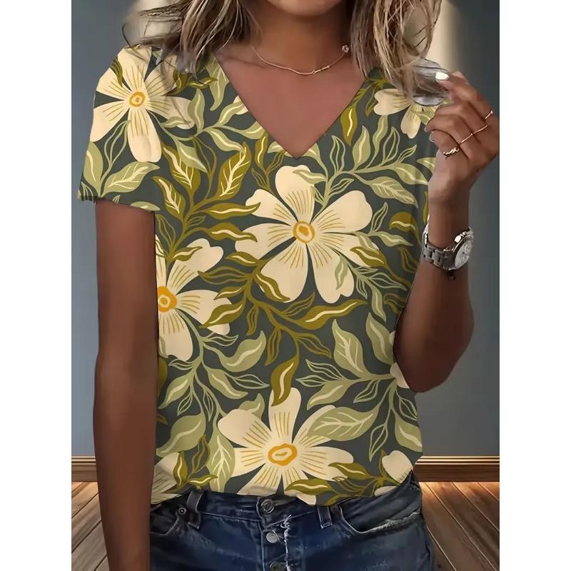 3D printed V-neck T-shirt for women