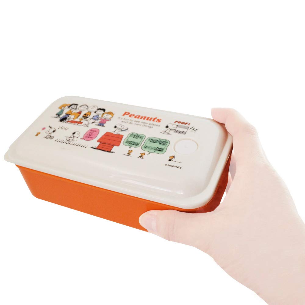 Skater Lunch Silver Ion Fluffy Integrated 1 PAL5AG Box, Ag+ Antibacterial, Serving, Gasket, Tier, 530ml, Peanuts, Retro, Snoopy,