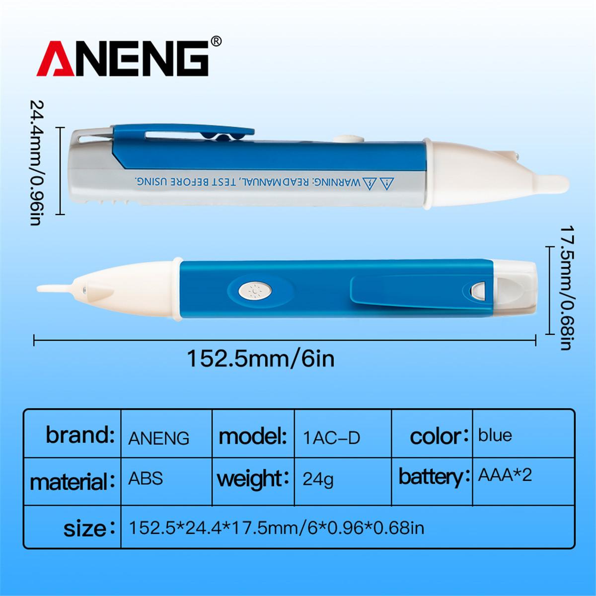 

ANENG 1AC-D Детектори напруги змінного струму випробування 12-1000 В Безконтактний тестер Тестер пера Вимірювач вольт струму Електричний тестовий олівець помаранчевий