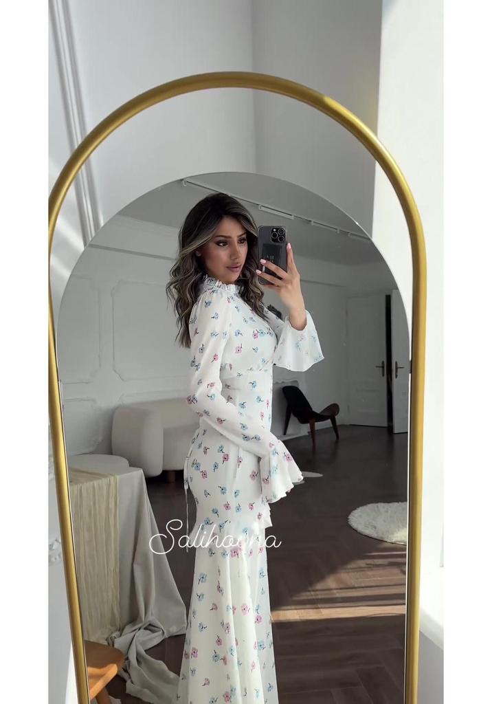 Frühling 2026 Florales Rüschenkleid - Sanfter Stil