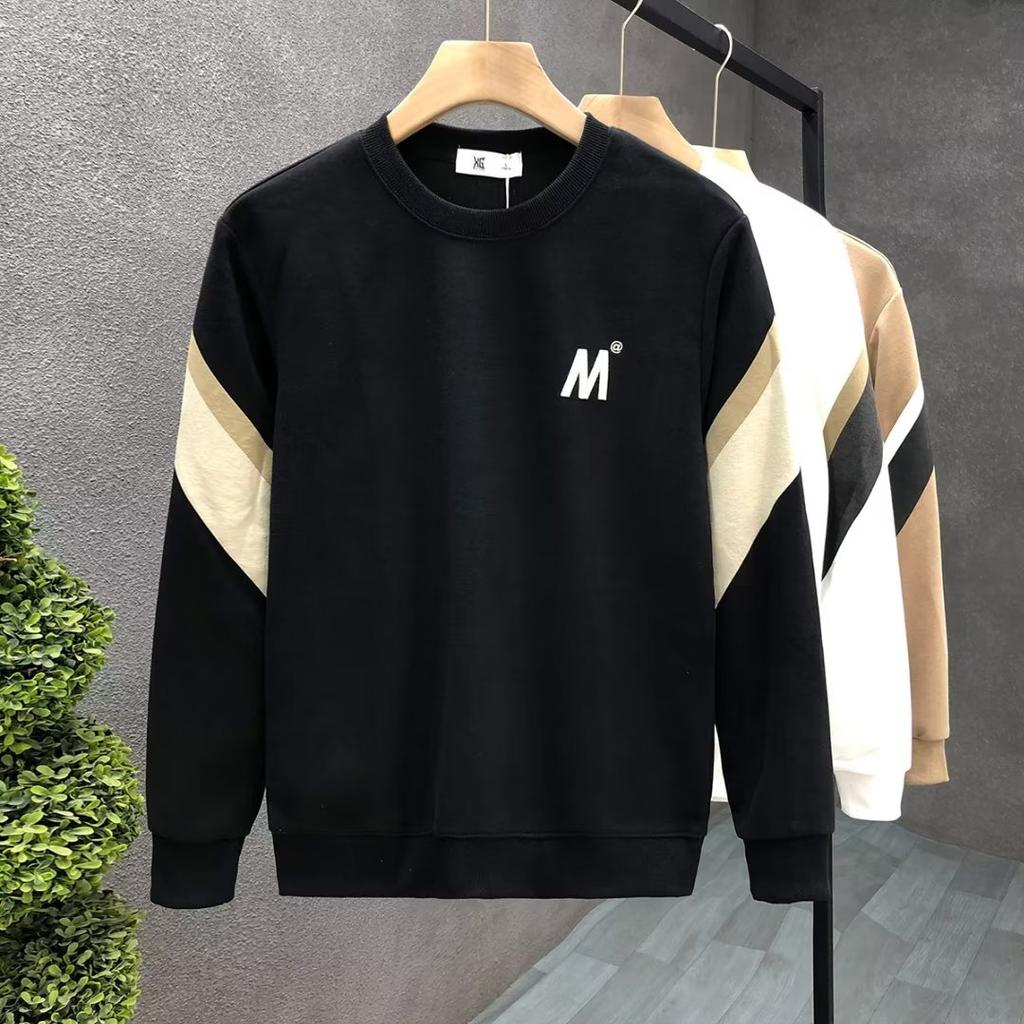 Осенний новый модный пуловер с круглым вырезом и цветными блоками ...