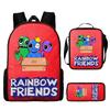 Rainbow Friends Zaino Scolastico Rainbow Friends Zaino Cartone Animato Borsa a Tracolla Astuccio Set da Tre Pezzi