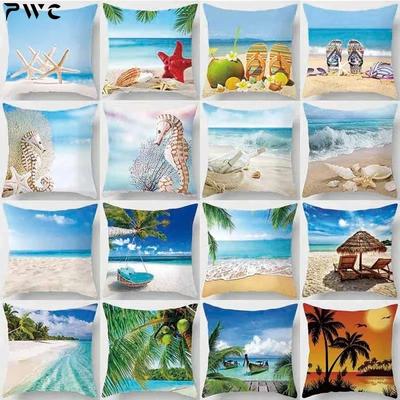 45x45cm Beach, Landscape Printing, Pillowcases, Home Decoration, Car Sofa Cushion Cover for Home Decor Pillow Case