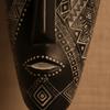2 Pieces PanCultural Masks with Stand HandPainted Decorative Faceplate Sculptures Geometric
