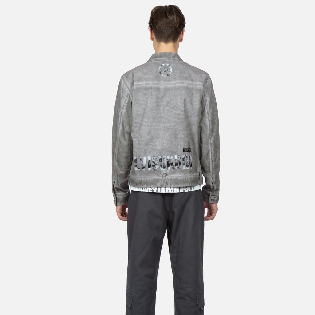 EVISU Jackets Men's Light Gray Lapel Moderate Other 2ESGNM3JK746XXCT