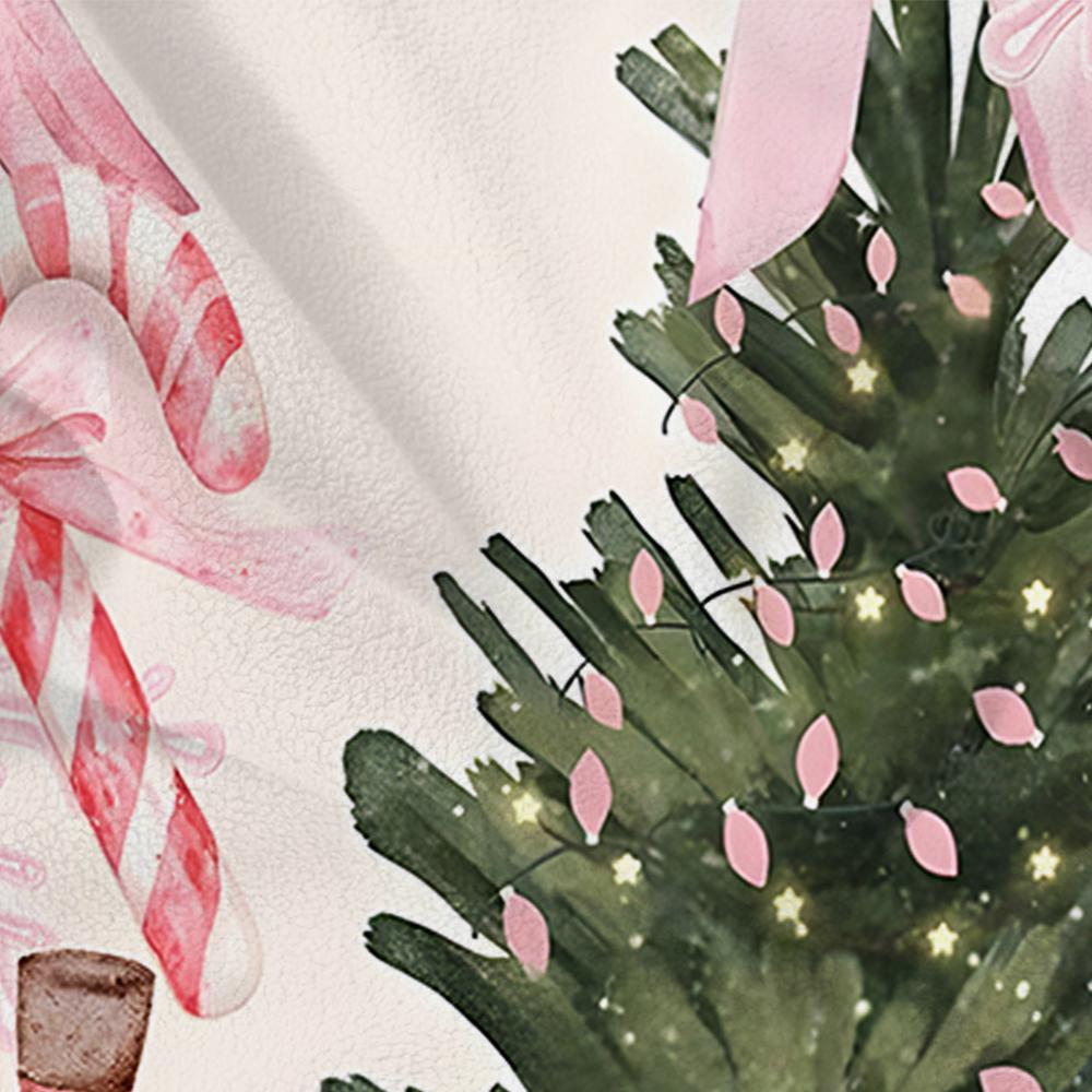 Pastel Pink Polka Dot Strawberry Cartoon Anime Print Flannel Blanket Soft Warm Throw for Kids Bedroom Sofa Christmas Office Car