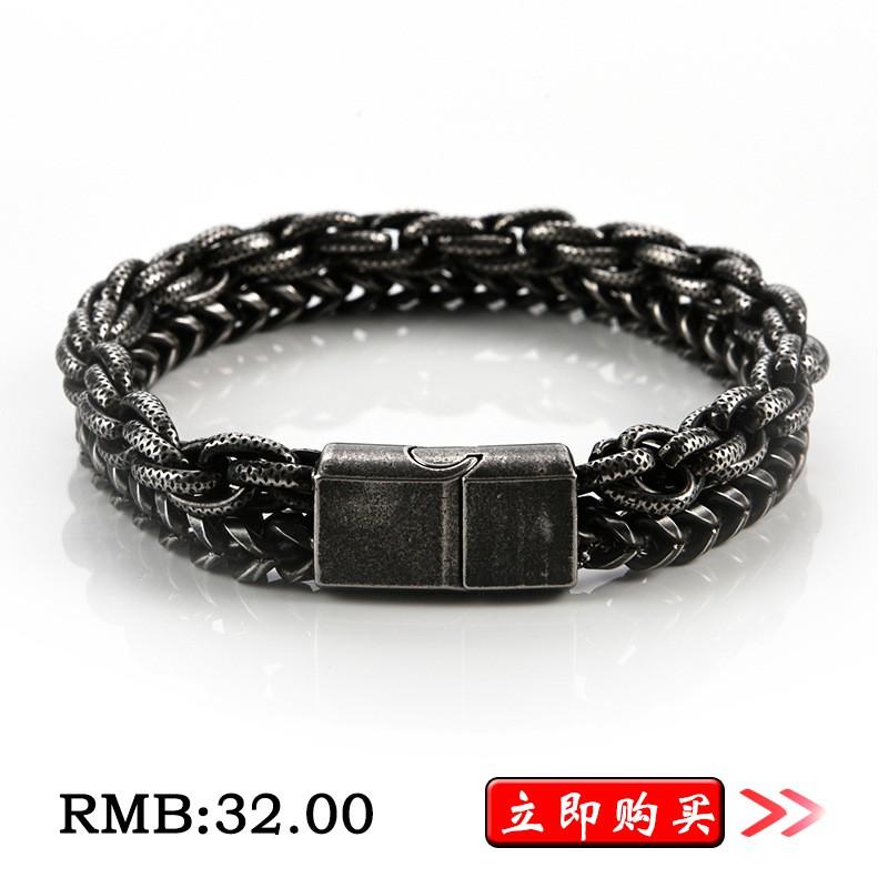 Bracciale a Catena da Ciclismo in Acciaio al Titanio da Uomo Stile Punk Fascia da Polso per Bici Tono Nero Oro