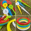 Youngsters Outdoor Beach Sports Toy, Grass Game Equipment, Numbered Ring Toss Game, Parent-Youngsters Interactive Educational Play, Beach Accessories