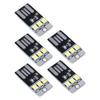 5Pcs Mini Pocket Card USB Power LED Keychain Night Light 0.2W USB LED Bulb Book Light for Laptop PC Powerbank