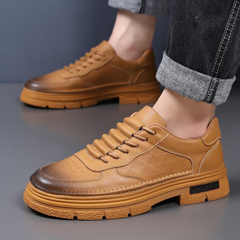 Fashion Platform Men Business Shoes Luxury Brand High Quality Oxford Shoes Men Casual Lace Up Dress Footwear Leather Mens New Sneakers