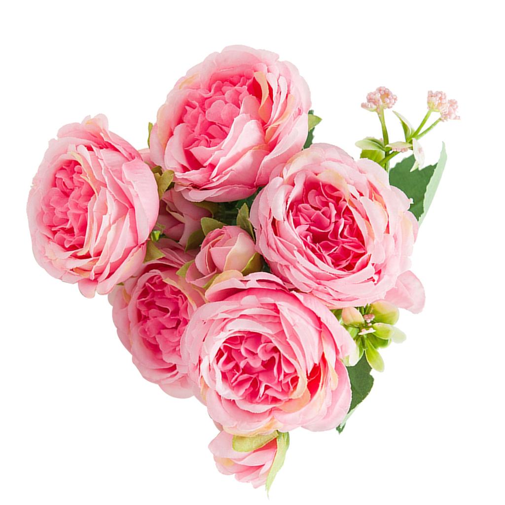 2 Bunches Artificial Peonies Romantic Vivid 6cm Diameter Attractive Decorative Light Weight Faux