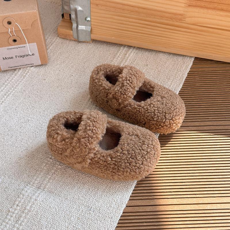 Sapatos Loafer de Inverno para Meninas com Forro de Lã Sapatos Quentes de Algodão