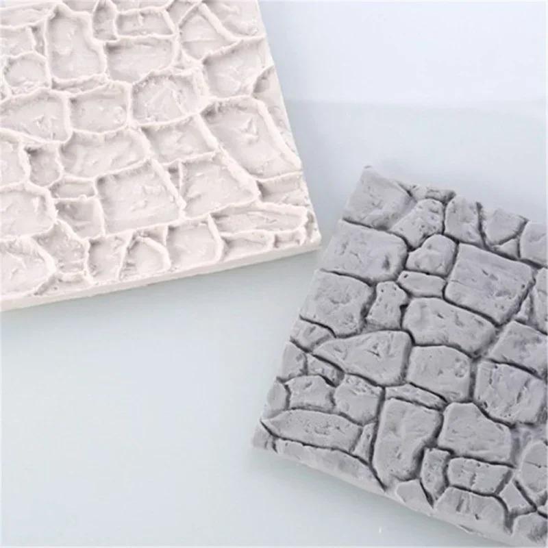 Rock Bark Texture Silicone Mold Kitchen Baking Cake Decoration Wall Skin Modeling Sugar Flipping Mold Gypsum Decor Silicone Mold