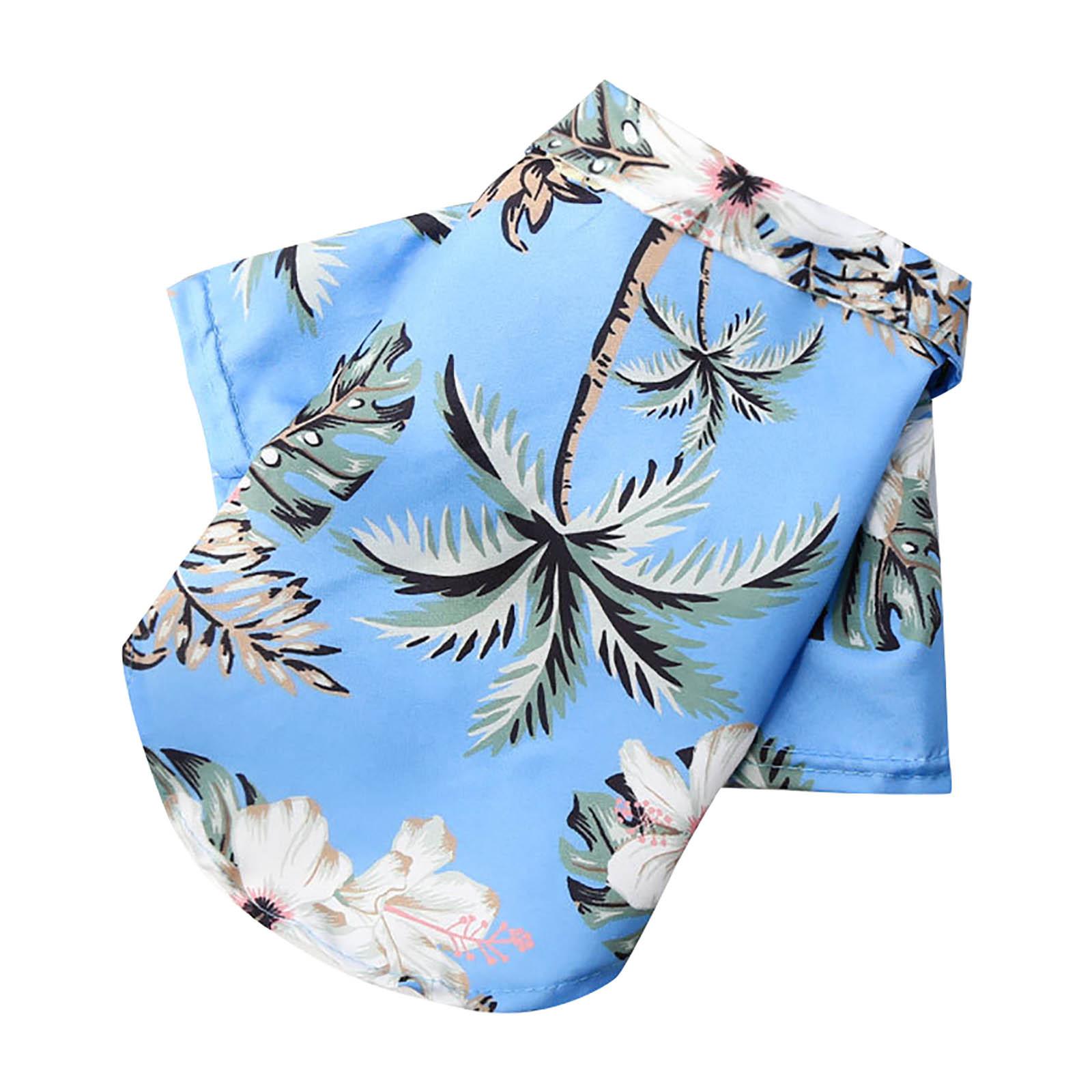 Pet Summer Cotton Shirts Hawaii Style Floral Pattern Dog Shirt Hawaiian Printed Puppy Doggie Shirt Beach Breathable Cool Clothes (as the picture,XS)