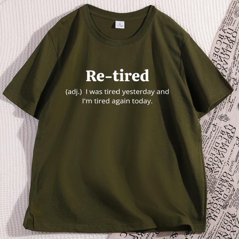 Funny Retired Definition TShirt Letter Printed Retirement Tee for Men and Women Causal Cotton Short Sleeve Male Clothes Unisex