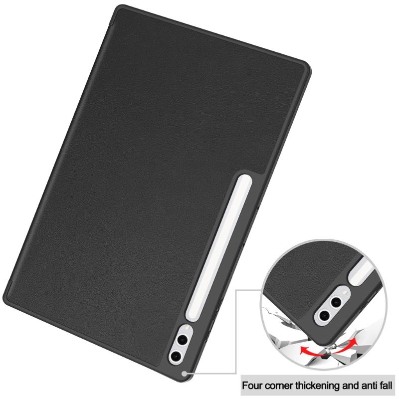 PU Protective Case For Tab S10 Ultra 14.6inch Tablets with S Pencil Holder Auto Wake Sleep Function Black