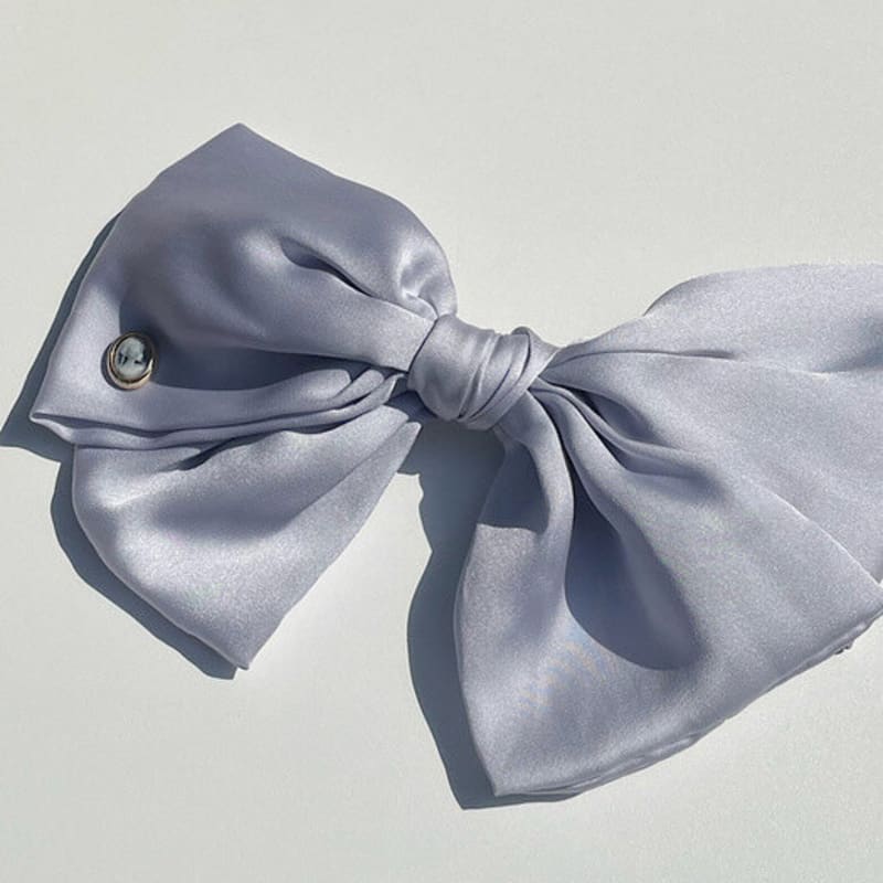 oar Cameo Big Ruffle Ribbon Hair Barrette [AiryBlue]