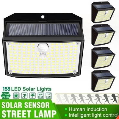 4/2/1 Outdoor Solar Light 158 LED Outdoor Solar Light LED Solar Security Lights Garden Waterproof 3 Modes Wall Lamp Fence Yard