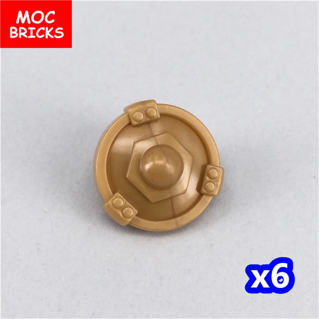 MOC Bausteine Mittelalter Ritter Rom Waffe Goldenes Schwert Schild Speer Hellebarde Helm Actionfigur Pädagogischer Baustein Geschenke