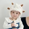 Soft Toddler's Sheep Plush Hat Thickened Cartoon Beanie Caps Cute Sheep Hat  Cold Weather Wear
