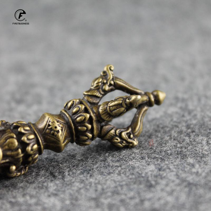 Retro Copper Buddha Instrument Dragon Head Just Vajry Pestle Puer Tea Knife Ornament Home Decoration Antique Brass Desk Decor