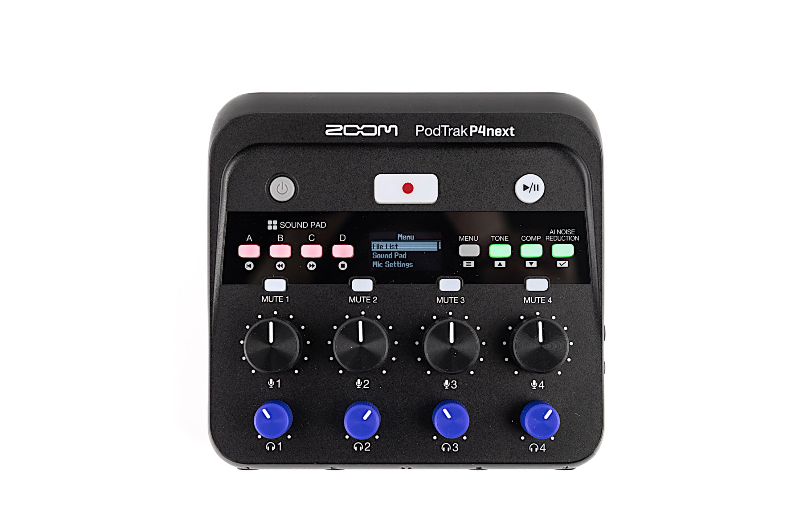 

ZOOM P4 next Запис з шумозаглушенням одночасно для 4 смартфонів Подкаст-рекордер для прямої трансляції [ШІ-зменшення] Людей, Сумісний,