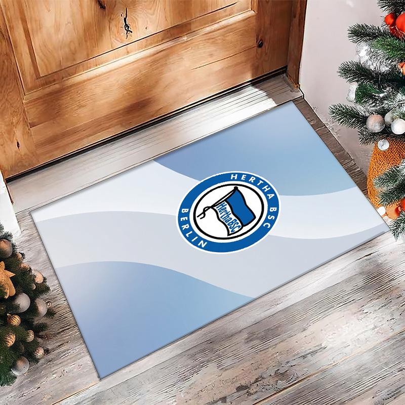 hertha bsc FC Soccer Football Pattern Soft Area Rug Non Slip Indoor Floor Carpet Sports Decor Mat for Bedroom