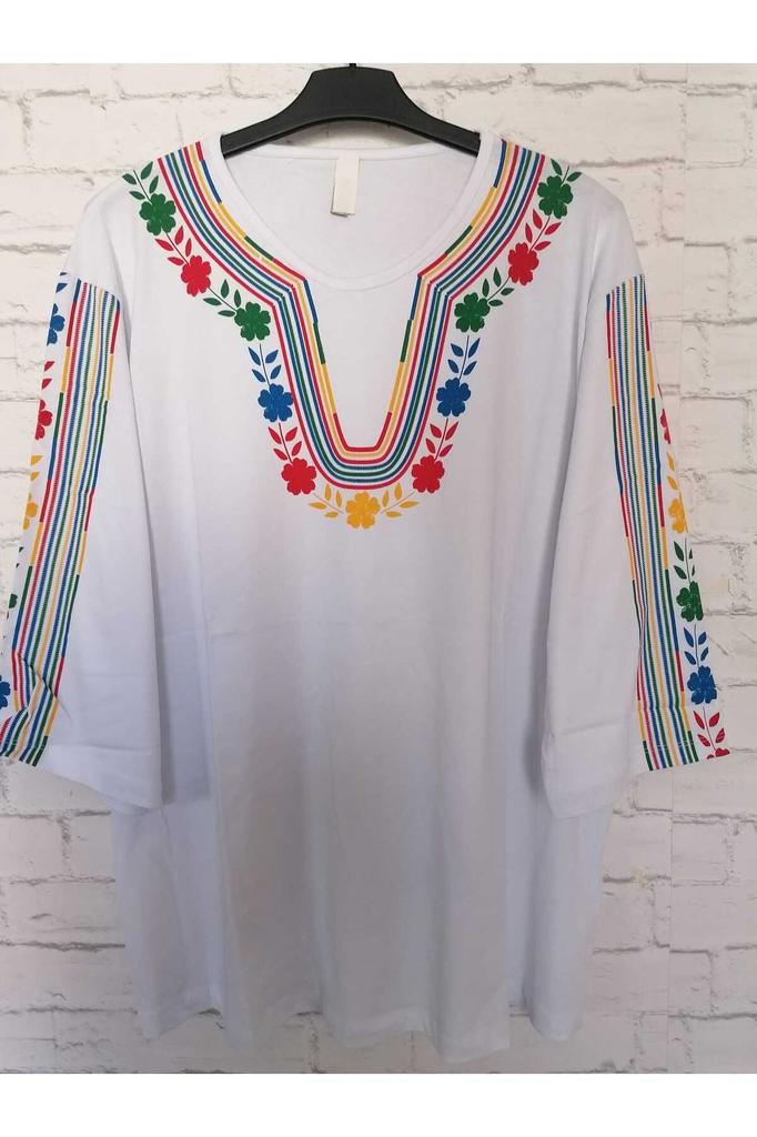 Damenbluse in großer Größe, perfekt für den Sommer, gekämmte Baumwolle, bequeme Bluse